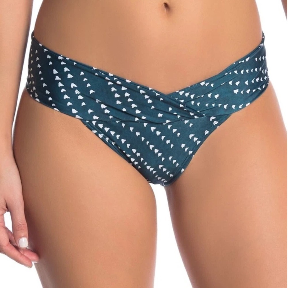 Vix by Paula Hermanny Bikini Bottom Teal Geometric Pattern Cheeky Hipster S $96
